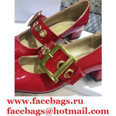 Dior Heel 3.5cm D-Dior Ballet Pumps Patent Red 2020