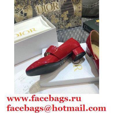 Dior Heel 3.5cm D-Dior Ballet Pumps Patent Red 2020