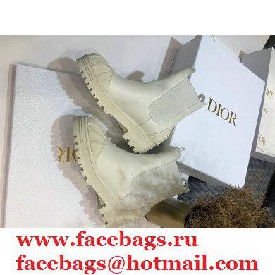 Dior Heel 3.5cm Rubber and Calfskin DiorIron Ankle Boots White 2020