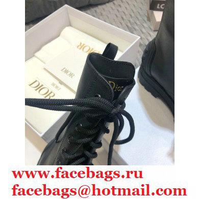 Dior Heel 3.5cm Rubber and Calfskin DiorIron Lace-up Boots Black 2020