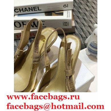 Dior Heel 6.5cm Rhinestone J'Adior Slingback Pumps Metallic Gold 2020