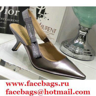 Dior Heel 6.5cm Rhinestone J'Adior Slingback Pumps Metallic Silver 2020