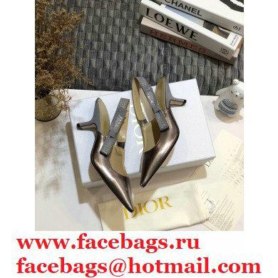 Dior Heel 6.5cm Rhinestone J'Adior Slingback Pumps Metallic Silver 2020