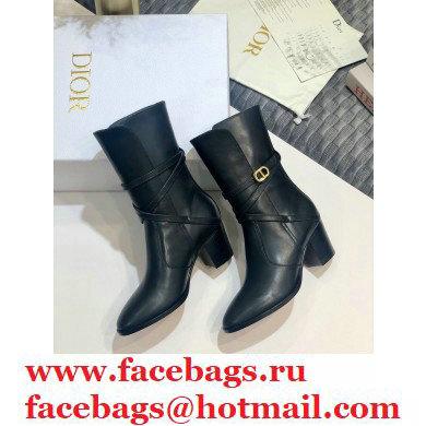 Dior Heel 7cm Calfskin Empreinte Ankle Boots Black 2020