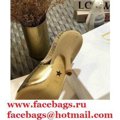 Dior Heel 9.5cm Rhinestone J'Adior Slingback Pumps Metallic Gold 2020