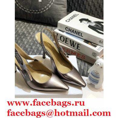 Dior Heel 9.5cm Rhinestone J'Adior Slingback Pumps Metallic Silver 2020