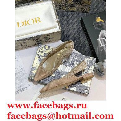 Dior J'Adior Metallic Thread Embroidered Slingback Ballet Flats Nude 2020