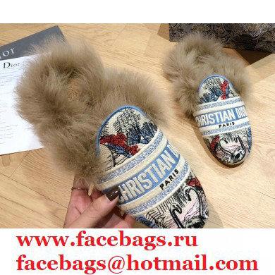 Dior Shearling Fur Slippers 01 2020