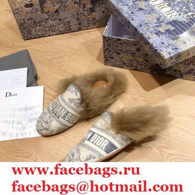 Dior Shearling Fur Slippers 04 2020