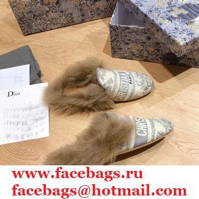 Dior Shearling Fur Slippers 04 2020