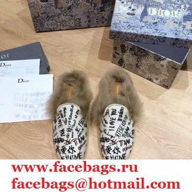 Dior Shearling Fur Slippers 08 2020