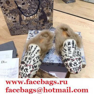 Dior Shearling Fur Slippers 08 2020