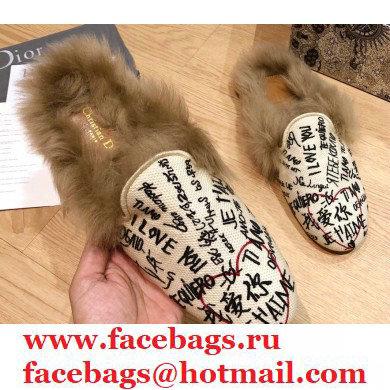 Dior Shearling Fur Slippers 08 2020