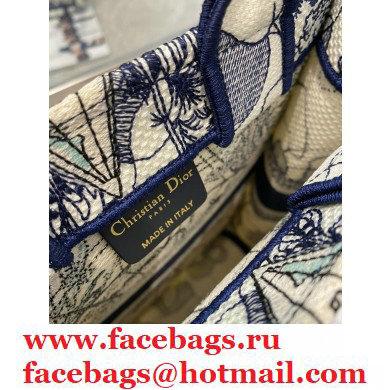 Dior Vertical Book Tote Bag in Blue Multicolor Around the World Embroidery 2020 - Click Image to Close