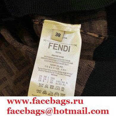 FENDI LOGO PRINTED CARDIGAN COFFEE 2020