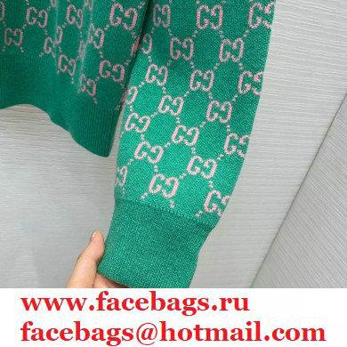 GUCCI GG knit V NECK sweater green 2020