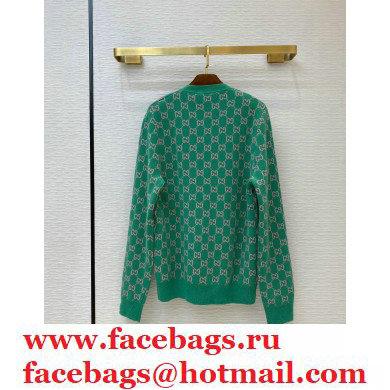 GUCCI GG knit V NECK sweater green 2020