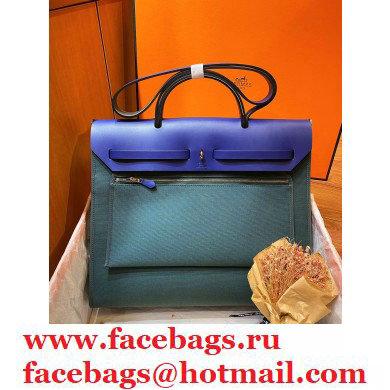 Hermes Herbag Zip 39 Bag in Original Qualityroyal blue/army green