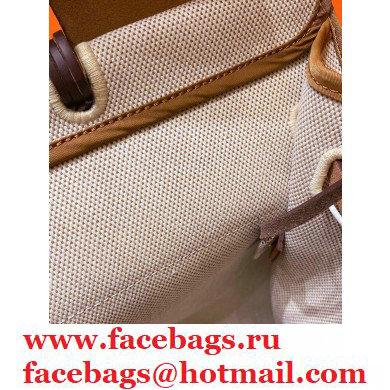 Hermes Herbag Zip 39 Bag in Original Quality Creamy with brown piping