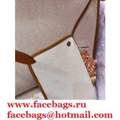 Hermes Herbag Zip 39 Bag in Original Quality Creamy with brown piping