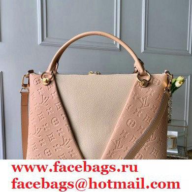 LOUIS VUITTON V TOTE MM MONOGRAM EMPREINTE M44422 PINK/BEIGE