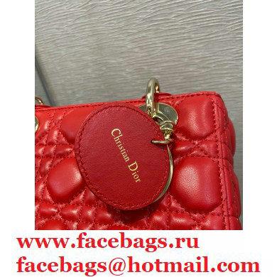 Lady Dior Small Bag in Dioramour Cannage Lambskin Red 2020