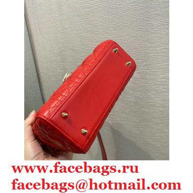 Lady Dior Small Bag in Dioramour Cannage Lambskin Red 2020