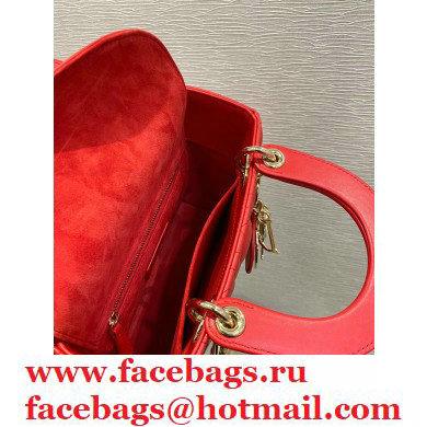 Lady Dior Small Bag in Dioramour Cannage Lambskin Red 2020