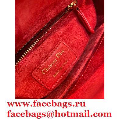 Lady Dior Small Bag in Dioramour Cannage Lambskin Red 2020