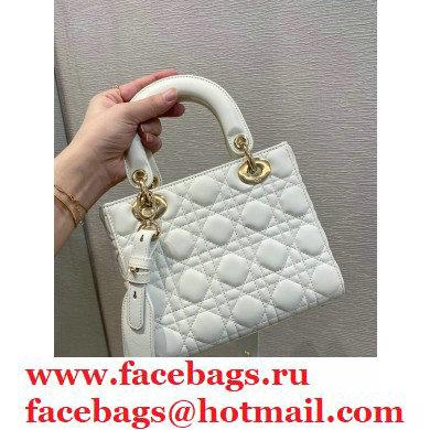 Lady Dior Small Bag in Dioramour Cannage Lambskin White 2020