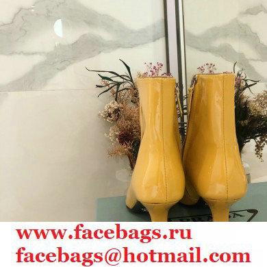 Prada Heel 6cm Glossy Patent Leather Booties Yellow 2020