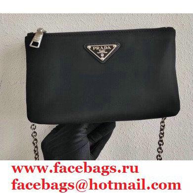 Prada Padded Nylon Mini Bag with Chain Strap 1BP044 Black 2020