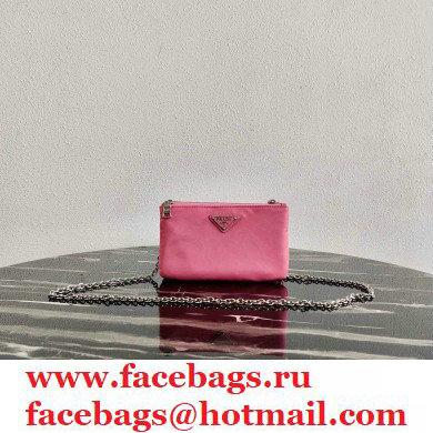 Prada Padded Nylon Mini Bag with Chain Strap 1BP044 Pink 2020