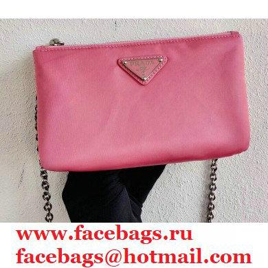 Prada Padded Nylon Mini Bag with Chain Strap 1BP044 Pink 2020