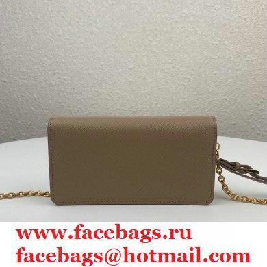 Prada Saffiano Leather Mini Bag with Chain Strap 1DH029 Beige 2020