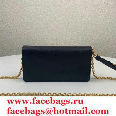 Prada Saffiano Leather Mini Bag with Chain Strap 1DH029 Black 2020