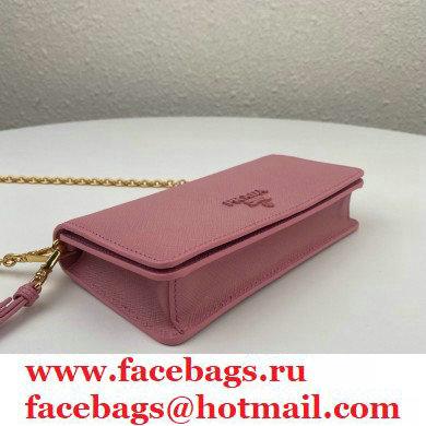 Prada Saffiano Leather Mini Bag with Chain Strap 1DH029 Pink 2020