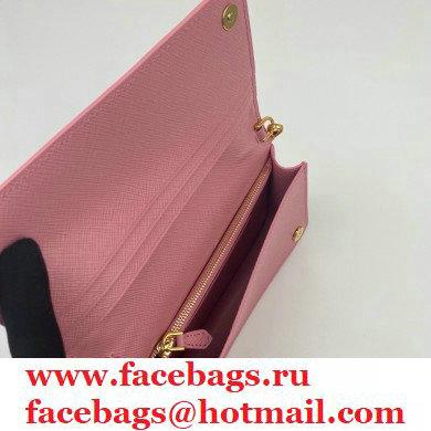 Prada Saffiano Leather Mini Bag with Chain Strap 1DH029 Pink 2020