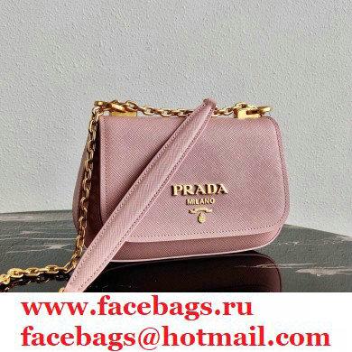 Prada Saffiano Leather Shoulder Bag 1BD275 Pink 2020