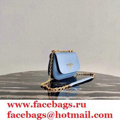 Prada Saffiano Leather Shoulder Bag 1BD275 Sky Blue 2020