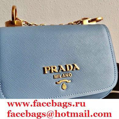 Prada Saffiano Leather Shoulder Bag 1BD275 Sky Blue 2020