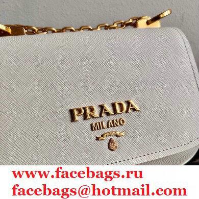 Prada Saffiano Leather Shoulder Bag 1BD275 White 2020