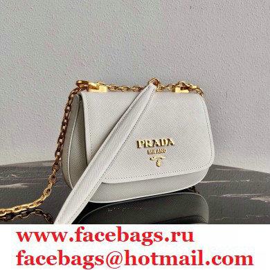 Prada Saffiano Leather Shoulder Bag 1BD275 White 2020