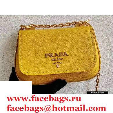 Prada Saffiano Leather Shoulder Bag 1BD275 Yellow 2020