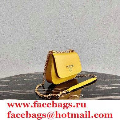 Prada Saffiano Leather Shoulder Bag 1BD275 Yellow 2020