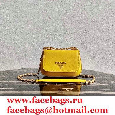 Prada Saffiano Leather Shoulder Bag 1BD275 Yellow 2020