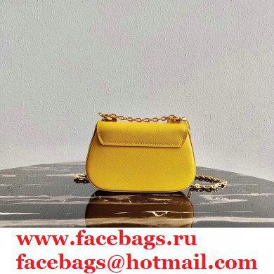 Prada Saffiano Leather Shoulder Bag 1BD275 Yellow 2020