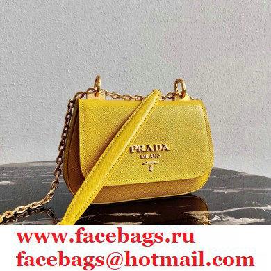 Prada Saffiano Leather Shoulder Bag 1BD275 Yellow 2020