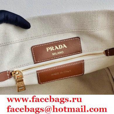 Prada Small Linen Blend and Leather Tote Bag 1BG356 2020