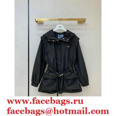 Prada windbreaker with Hoodie Black 2020